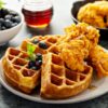 Chicken & Waffles with Fruit