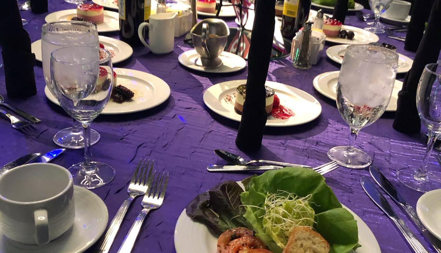Elegant multi-course plated dinner service